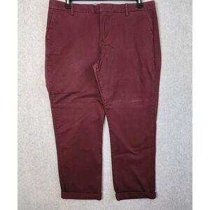 Tommy Hilfiger Pants Women's Size 14 Burgundy Purple Tapered‎ Leg Pockets